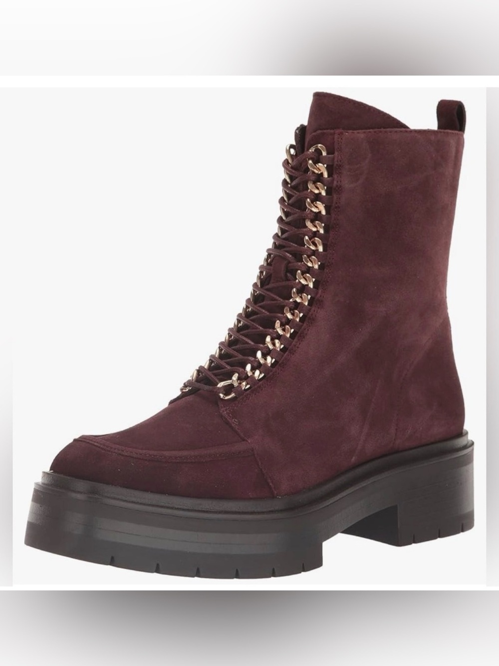 Sam Edelman Women's Lovrin Lace up Platform Combat Boot in Spiced Pecan color - Picture 4 of 10